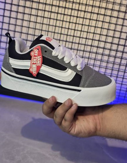 کفش کتونی ونس طوسی مشکی لژدار (Vans Platform) | استایل خیابانی و قدبلند
