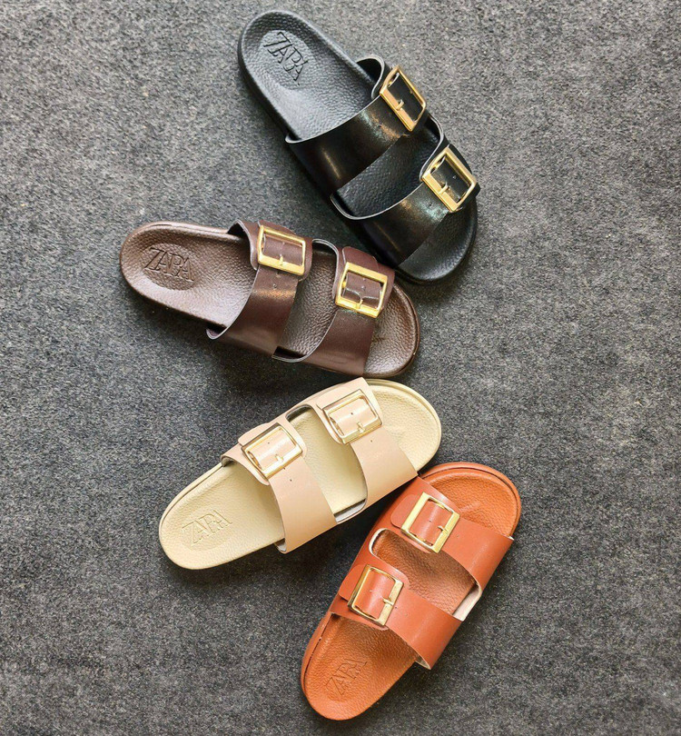 صندل زارا zara کرم سگک دار پشت بند دار