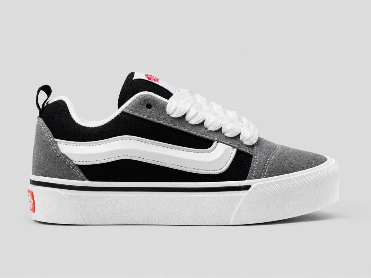 کفش کتونی ونس طوسی مشکی لژدار (Vans Platform) | استایل خیابانی و قدبلند