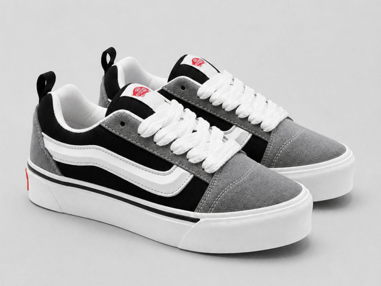 کفش کتونی ونس طوسی مشکی لژدار (Vans Platform) | استایل خیابانی و قدبلند