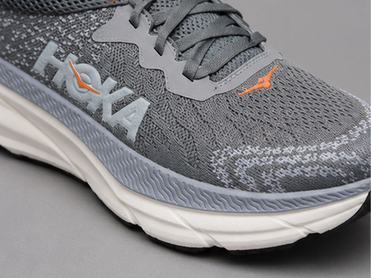 کفش رانینگ هوکا کلیفتون ۸ طوسی نارنجی (Hoka Clifton 8)
