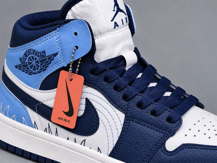 کفش جردن وان ساقدار سفید آبی | Jordan 1 High-Top
