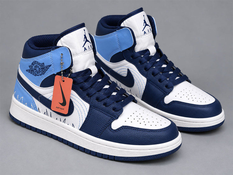 کفش جردن وان ساقدار سفید آبی | Jordan 1 High-Top