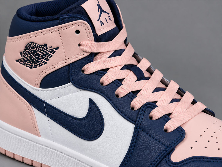 کفش جردن ساقدار سورمه ای صورتی کالباسی/Jordan Mid-Top Navy Pink