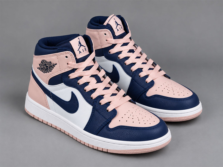 کفش جردن ساقدار سورمه ای صورتی کالباسی/Jordan Mid-Top Navy Pink