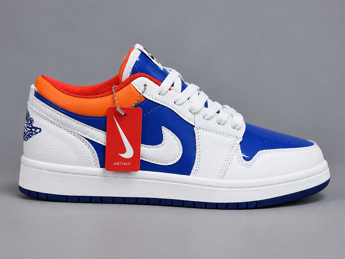 کفش جردن سفید آبی پرتغالی/Jordan White Blue Orange