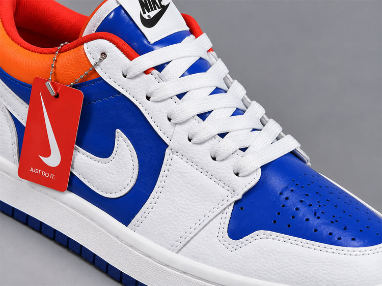 کفش جردن سفید آبی پرتغالی/Jordan White Blue Orange